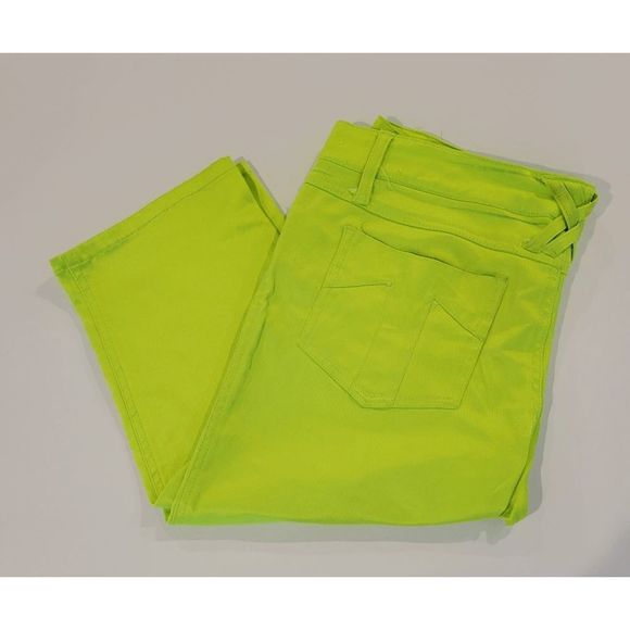 Tripp NYC Jean Capris Neon Lime Crop Hot Topic - Picture 4 of 4